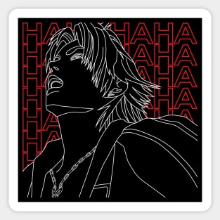 Laughing Tidus (White Outline) Sticker